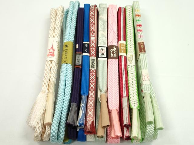平和屋着物●和装小物 帯締め10本セット 高麗組 笹浪組 博多織 渡敬謹製 逸品 未使用 CABF7552ju