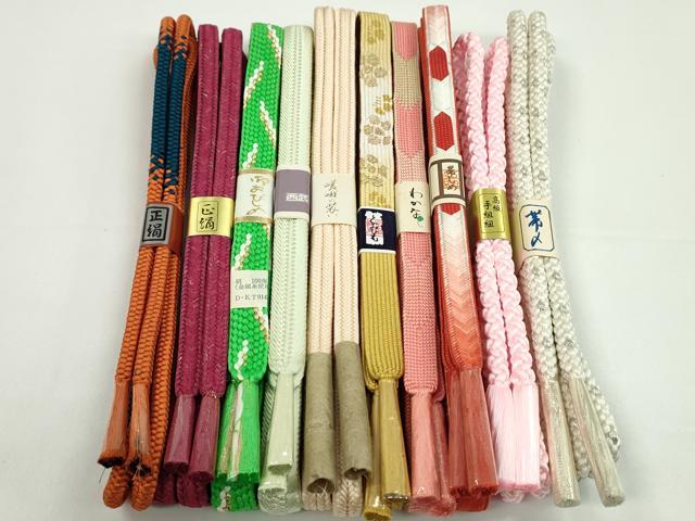 平和屋着物●和装小物 帯締め10本セット 高麗組 冠組 御岳組 丸組 礼装用 西武百貨店扱い 金銀糸 逸品 未使用 CABF7554ju