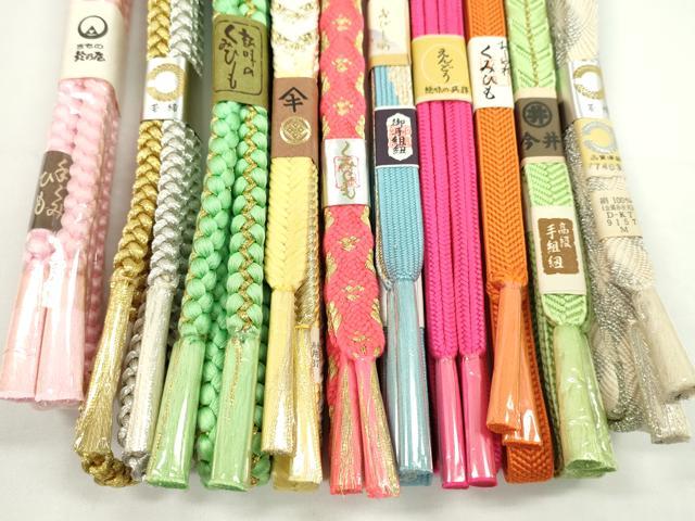 平和屋着物●和装小物 帯締め10本セット 高麗組 冠組 礼装用 丸組 鈴乃屋扱い 金銀糸 逸品 未使用 CABF7555ju