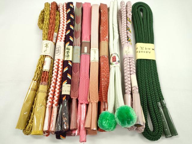 平和屋着物●和装小物 帯締め10本セット 笹浪組 浅田紐 丸組 金糸 逸品 未使用 CABF7561ju