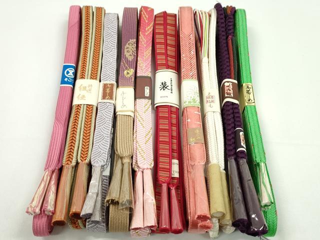 平和屋着物●和装小物 帯締め10本セット 高麗組 笹浪組 本場筑前博多織 大和組 さんび謹製 金糸 逸品 未使用 CABF7567ju