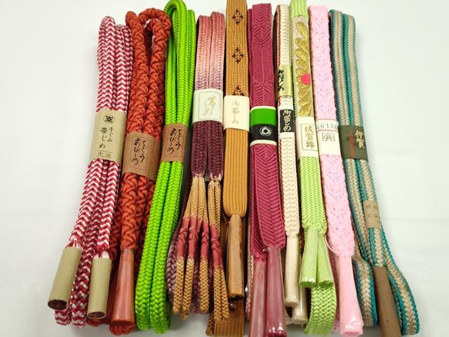 平和屋着物●和装小物 帯締め10本セット 高麗組 冠組 丸組 金糸 逸品 未使用 CABF7569ju