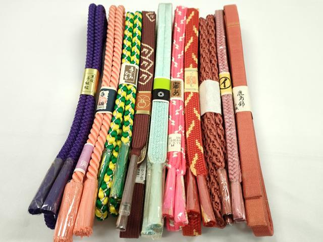平和屋着物●和装小物 帯締め10本セット 高麗組 鹿島錦 丸組 金銀糸 逸品 未使用 CABF7570ju