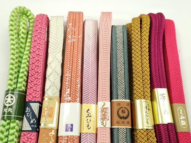平和屋着物●和装小物 帯締め10本セット 笹浪組 冠組 奈良組 大丸扱い 逸品 未使用 CABF7571ju