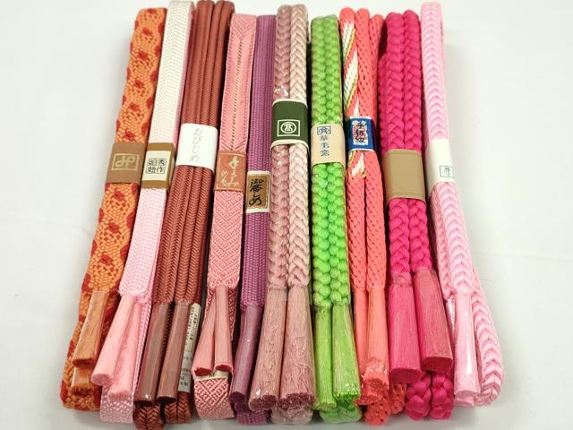 平和屋着物●和装小物 帯締め10本セット 冠組 丸組 高島屋扱い 金糸 逸品 未使用 CABF7573ju