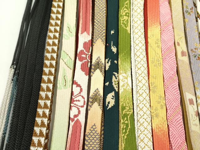 平和屋着物●和装小物 帯締め20本セット 高麗組 笹浪組 冠組 金糸 長尺あり 未使用あり 逸品 CABF7598ju