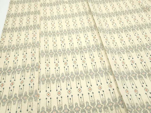 平和屋着物▽塩沢紬 単衣 吉祥文 正絹 逸品 CABF7655th