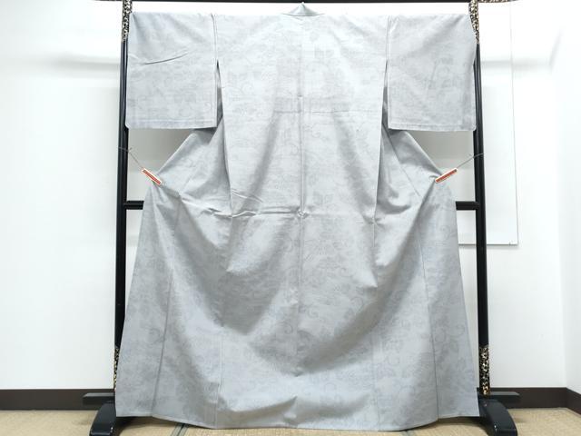 平和屋着物▽結城紬 単衣 80亀甲 鳳凰更紗花文 ほてい屋扱い 正絹 逸品 CABF7656th