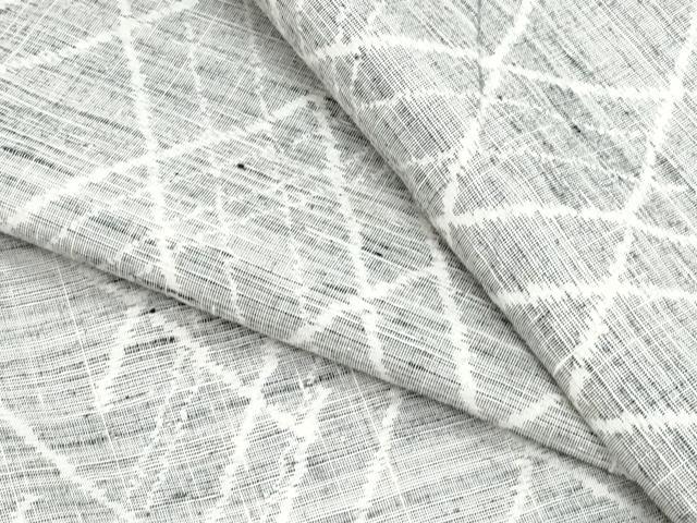 平和屋着物▽上質な紬 単衣 菱重ね文 正絹 逸品 CABF7677th