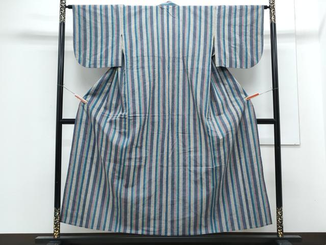 平和屋着物▽上質な小紋 単衣 間道 綿 逸品 CABF7678th