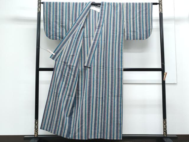 平和屋着物▽上質な小紋 単衣 間道 綿 逸品 CABF7678th