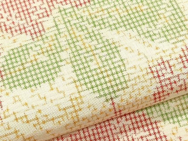 平和屋着物▽上質な紬 単衣 藍波島 草花文 証紙付き 正絹 逸品 CABF7695th