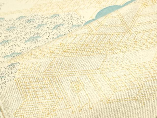 平和屋着物▽上質な小紋 単衣 雲重ね風景文 正絹 逸品 CABF7699th