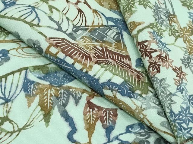 平和屋着物▽上質な小紋 単衣 型染め 風景文 正絹 逸品 CABF7704th
