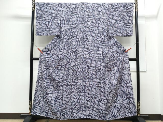 平和屋着物▽上質な小紋 単衣 草花文 正絹 逸品 CABF7709th