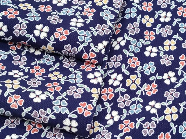 平和屋着物▽上質な小紋 単衣 草花文 正絹 逸品 CABF7709th