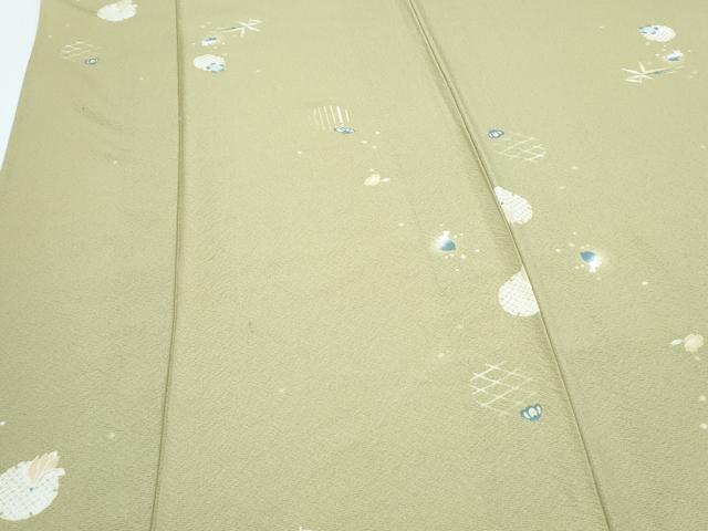 平和屋着物▽上質な小紋 単衣 兎 雪輪花文 正絹 逸品 CABF7714th