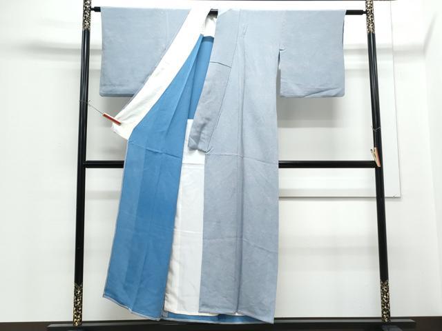 平和屋着物▽上質な小紋 単衣 霞文 鬼しぼ縮緬 正絹 逸品 CABF7721th