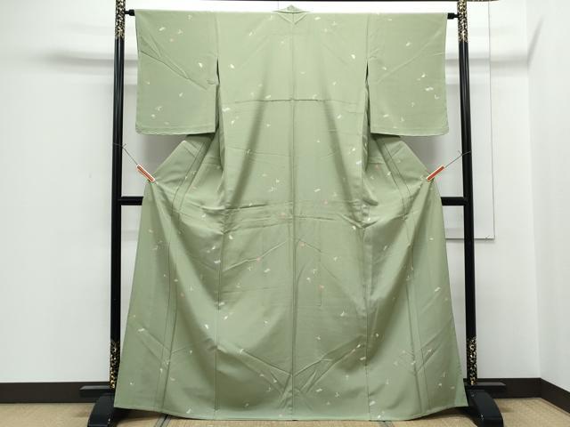 平和屋着物▽上質な小紋 単衣 舞花文 正絹 逸品 CABF7730th