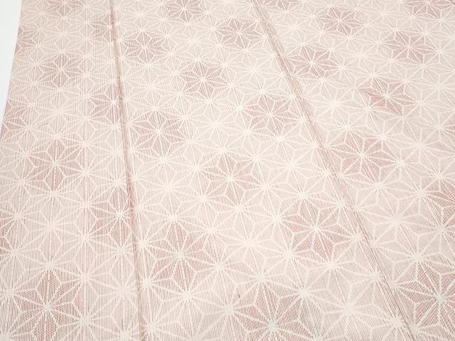 平和屋着物▽上質な紬 単衣 麻の葉文様 正絹 逸品 CABF7732th