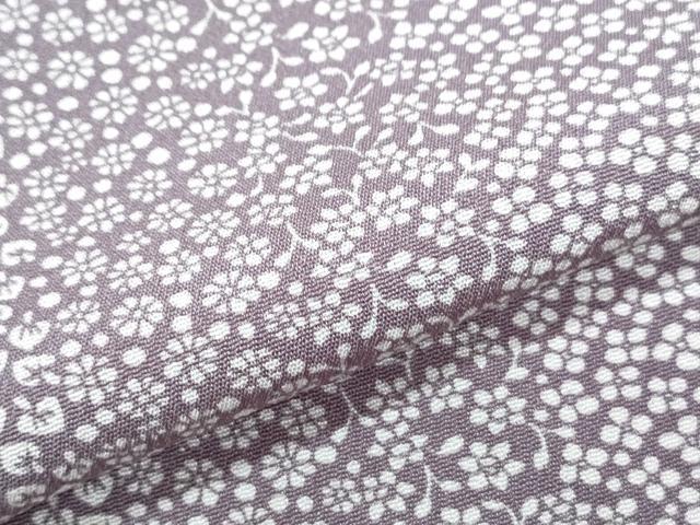 平和屋着物▽上質な小紋 単衣 草花間道 正絹 逸品 CABF7736th