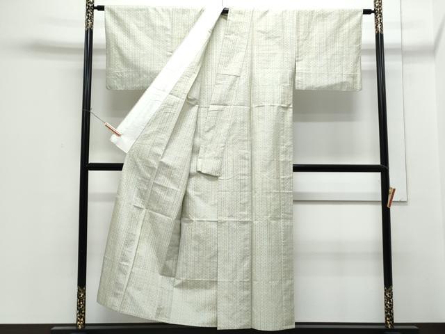 平和屋着物▽上質な紬 単衣 吉祥間道 正絹 逸品 CABF7753th