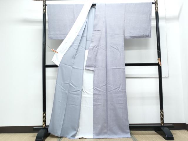 平和屋着物▽上質な小紋 単衣 作家物 格子文 三越扱い 正絹 逸品 CABF7758th