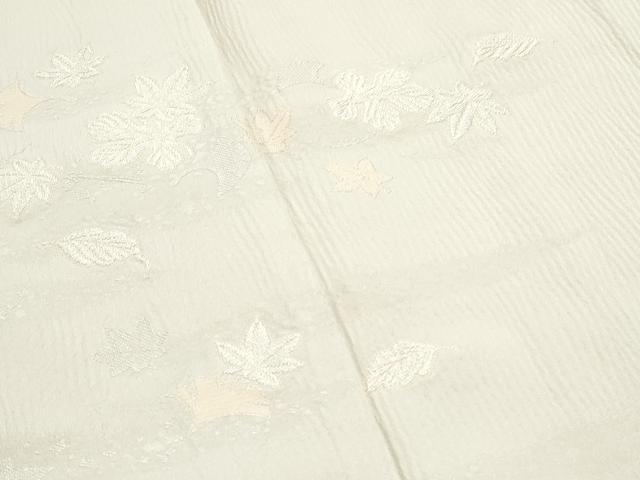 平和屋着物▽豪華色留袖 色無地 単衣 刺繍 舞葉文 鳥の子色 正絹 逸品 CABF7772th