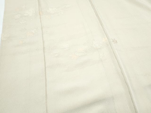 平和屋着物▽豪華色留袖 色無地 単衣 刺繍 舞葉文 鳥の子色 正絹 逸品 CABF7772th