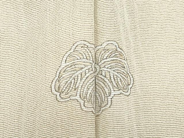 平和屋着物▽豪華色留袖 色無地 単衣 刺繍 舞葉文 鳥の子色 正絹 逸品 CABF7772th