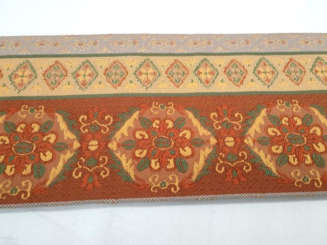 平和屋着物◎本場筑前博多織 八寸名古屋帯 菱花間道 正絹 逸品 CABF7823th