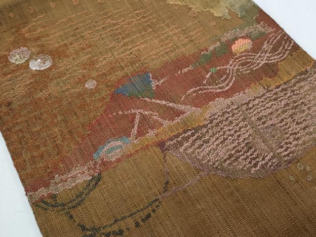 平和屋着物◎八寸名古屋帯 紬地 吉祥文 正絹 逸品 CABF7825th