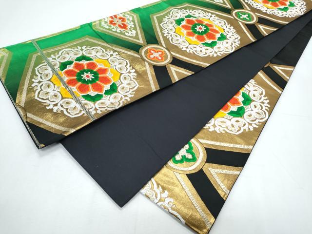 平和屋着物◎六通柄袋帯 唐織 正倉院亀甲花文 金糸 正絹 逸品 CABF7831th