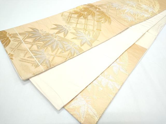 平和屋着物◎六通柄袋帯 籬草葉文 金銀糸 正絹 逸品 CABF7838th