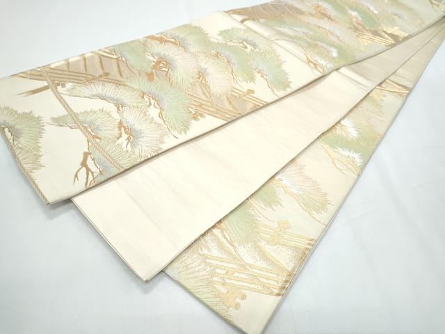 平和屋着物◎六通柄袋帯 渡橋松文 金銀糸 正絹 逸品 CABF7865th