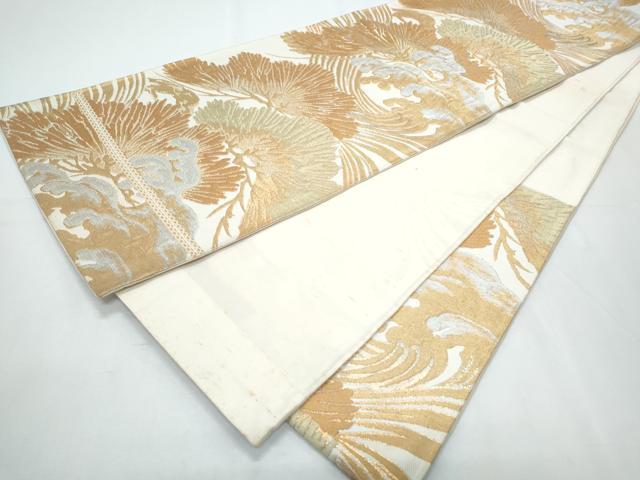 平和屋着物◎六通柄袋帯 立波文 金糸 正絹 逸品 CABF7866th