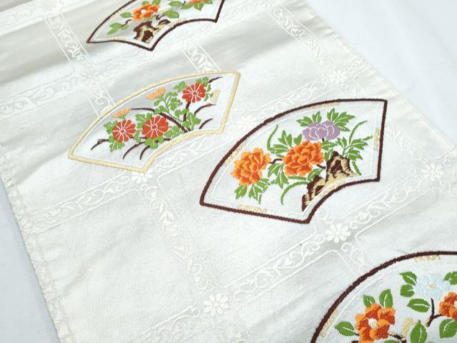 平和屋着物◎六通柄袋帯 唐織 地紙花文 正絹 逸品 CABF7878th