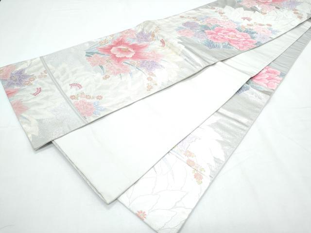 平和屋着物◎六通柄袋帯 唐織 草花文 金銀糸 正絹 逸品 CABF7881th