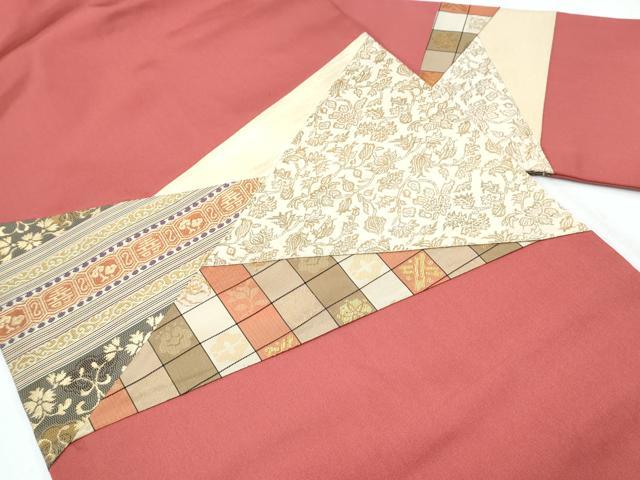 平和屋着物◎九寸名古屋帯 切嵌 吉祥更紗花文 金糸 正絹 逸品 CABF7887th