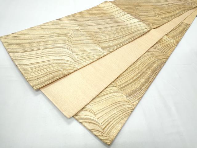 平和屋着物◎六通柄袋帯 立波文 金糸 正絹 逸品 CABF7920th