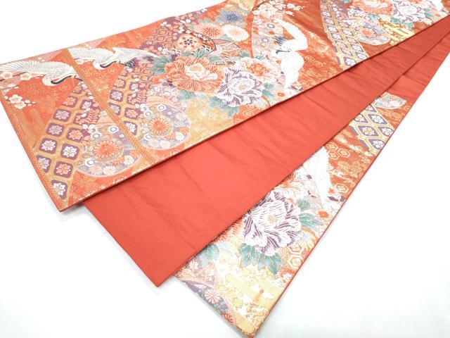平和屋着物◎六通柄袋帯 熨斗目取花鼓紋 金糸 正絹 逸品 CABF7923th