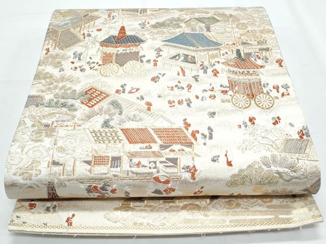 平和屋着物◎六通柄袋帯 祇園祭礼 金糸 正絹 逸品 CABF7960th