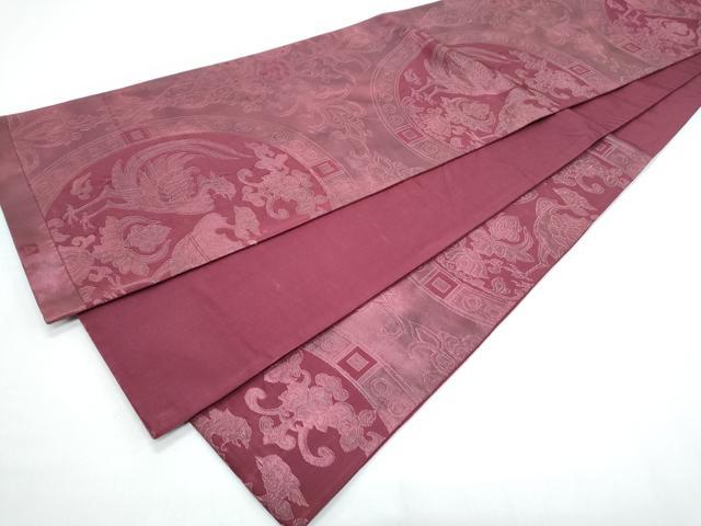 平和屋着物◎六通柄袋帯 向かい鳥花文 正絹 逸品 CABF7963th