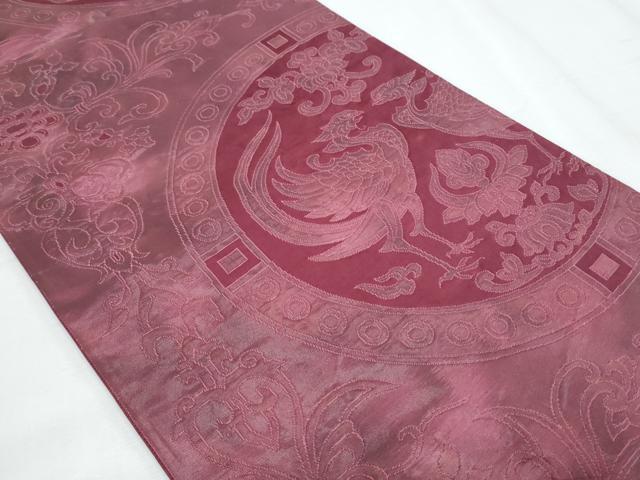 平和屋着物◎六通柄袋帯 向かい鳥花文 正絹 逸品 CABF7963th