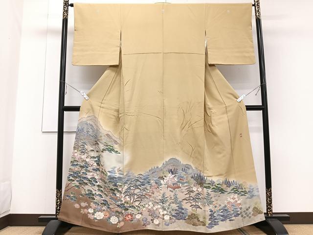 平和屋着物■豪華色留袖 友禅 作家物 遠山風景文 松竹梅 暈し染め 正絹 逸品 CABF8026xi