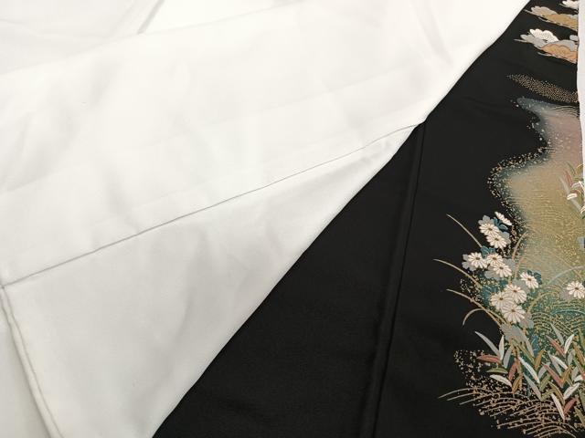平和屋着物■豪華黒留袖 作家物 駒刺繍 飛鳥松花文 金彩 正絹 逸品 CABF8095xi