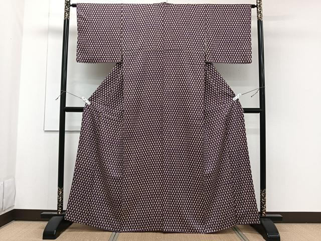平和屋着物■上質な小紋 菱文 正絹 逸品 CABF8100xi