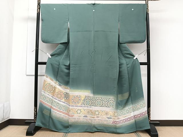 平和屋着物■豪華色留袖 横段花文 寿光織 暈し染め 金糸 正絹 逸品 CABF8111xi