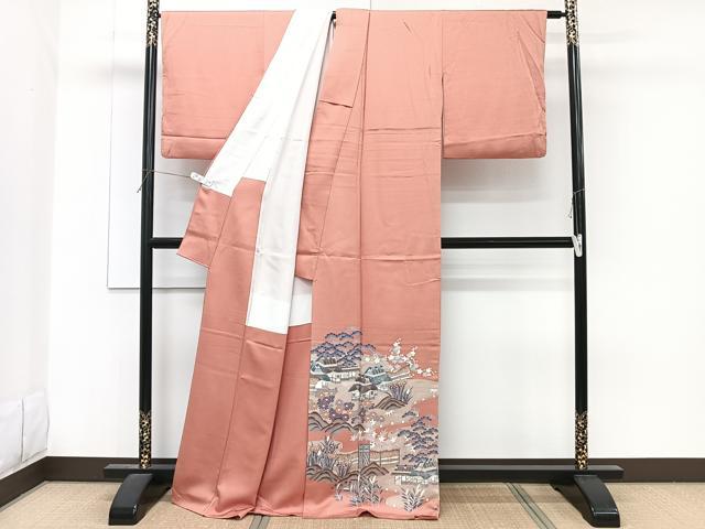平和屋着物■色留訪問着 流水風景文 松竹梅 金銀彩 正絹 逸品 CABF8141xi