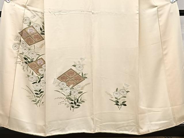 平和屋着物■訪問着 刺繍 菱草花文 金彩 やまと誂製 正絹 逸品 CABF8143xi